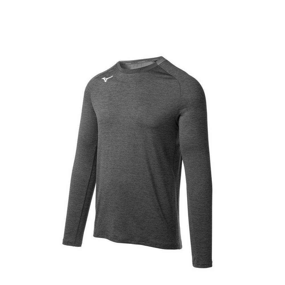 Blusa Mizuno Alpha Long Sleeve - Homem - Cinzentas - YVZIW0576